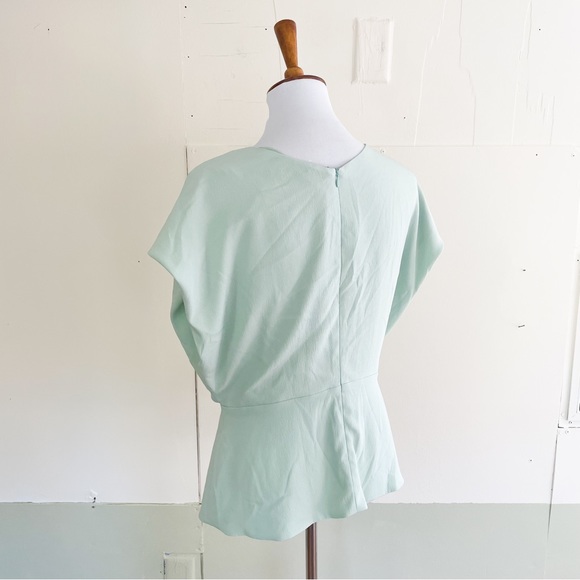 MM Lafleur Antonia blouse size Medium mint green wrap top - Picture 9 of 9